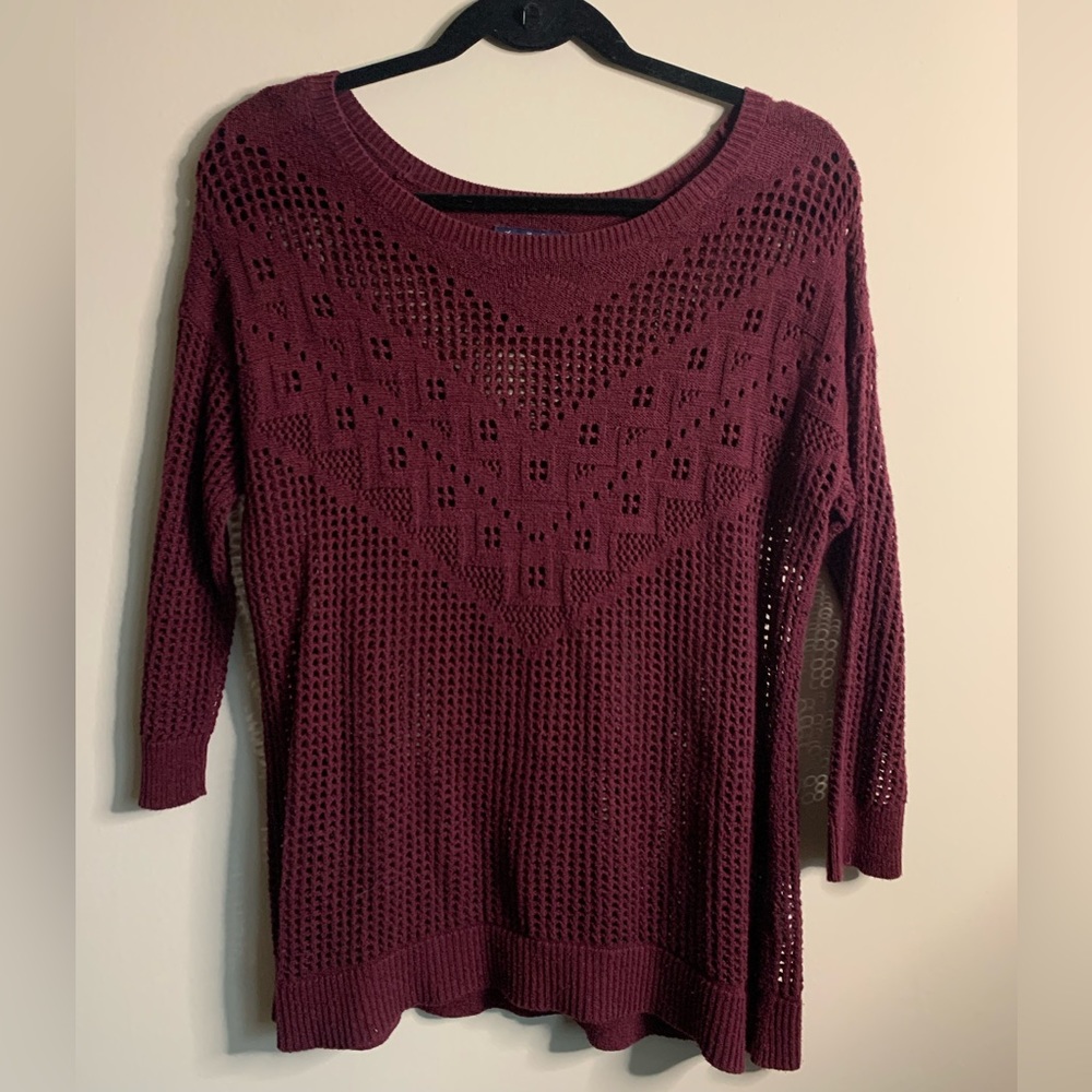 Knitted / Crochet Maroon American Eagle Sweater